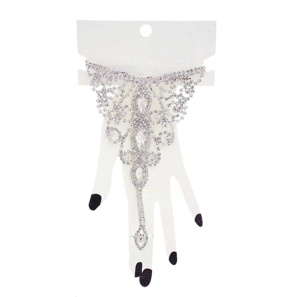 Marquise Rhinestone Hand Ring Bracelet - Picture 1 of 7